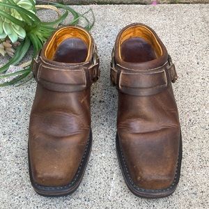 ☀️ Frye Harness Brown Leather Mules/ Clogs